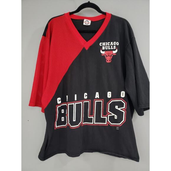 RARE Vintage Mesh Jersey‎ Tshirt Color Block Magic Johnson CHICAGO BULLS tshirt